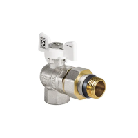 Кран с американкой 1/2" "антипротечка" (Koer KR.228.W-Gi) угловой белый