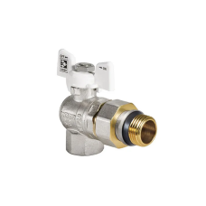 Кран с американкой 1/2" "антипротечка" (Koer KR.228.W-Gi) угловой белый