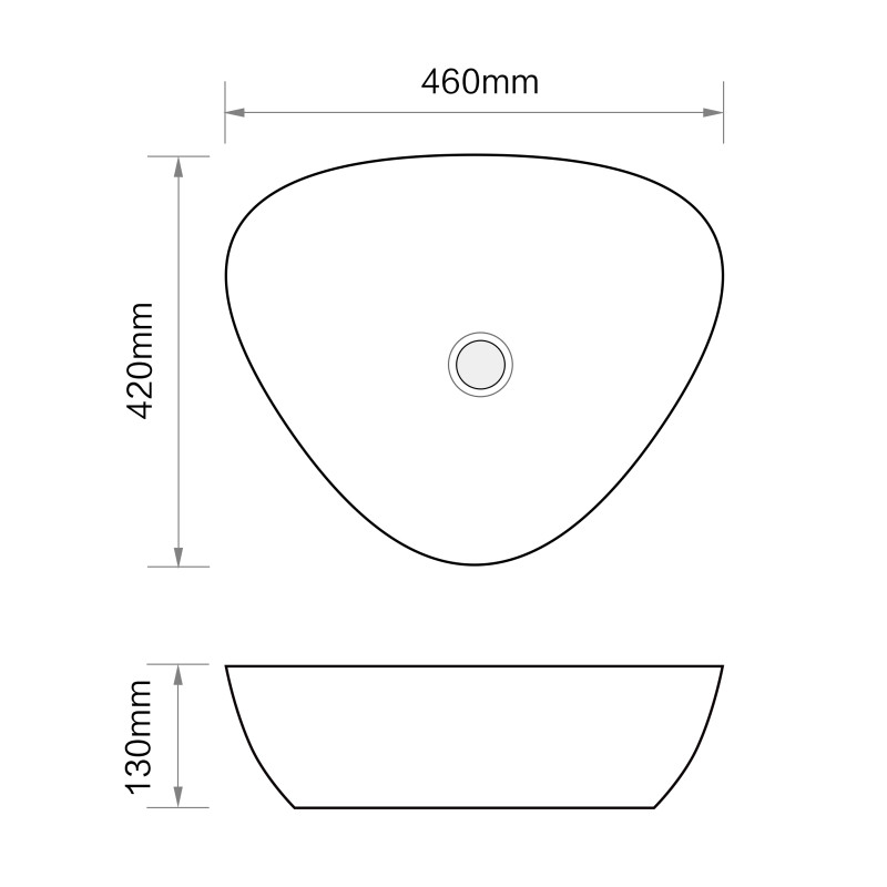 Раковина накладная Mixxus Premium WAVE-0104 MARBLE 460х420х130mm