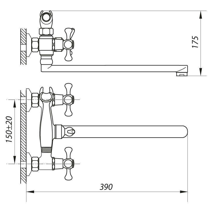 Смеситель для ванны Zerix D4Q 827