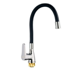 Смеситель для кухни Mixxus SOP4-146 Reflector Black с черным силиконовым изливом