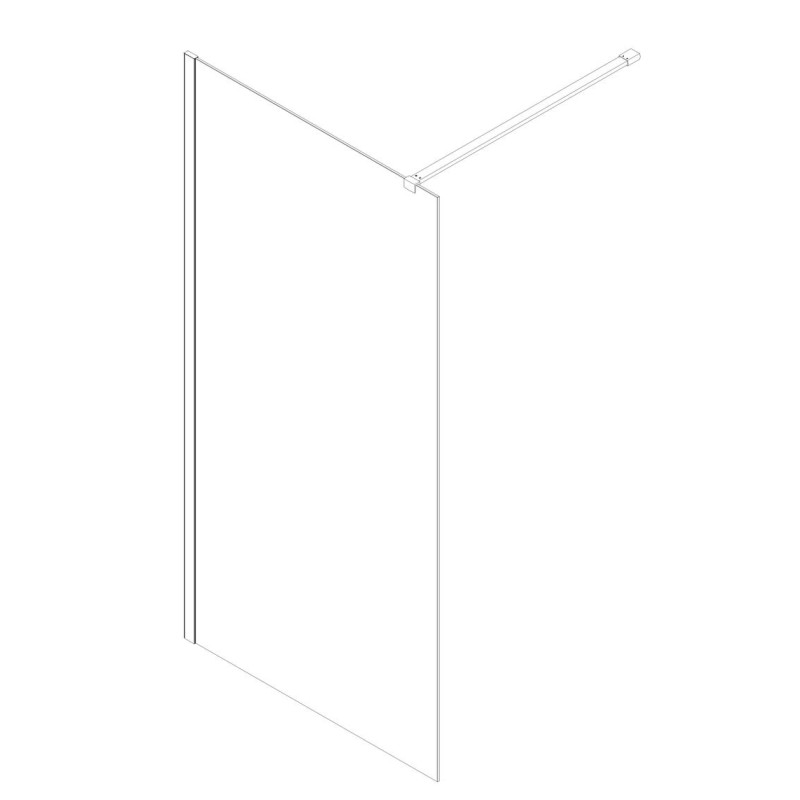 Душова перегородка Koer SR SP01-100x200-TR-01 Walk-In прозоре скло Easy Clean 8мм, хром (KR53)