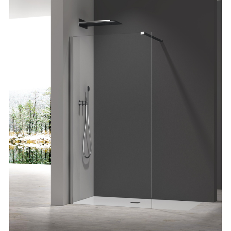 Душова перегородка Koer SR SP01-100x200-TR-01 Walk-In прозоре скло Easy Clean 8мм, хром (KR53)