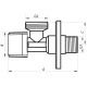 Кран для подключения сантехприборов 1/2"x1/2" (NF.1101) Nolf