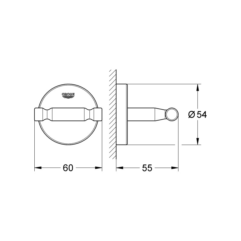 Крючок для халата Grohe Bau Cosmopolitan Neutral