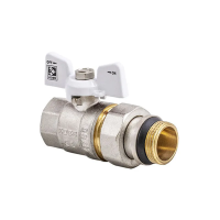 Кран с американкой 3/4" "антипротечка" (Koer KR.227.W-Gi) белый