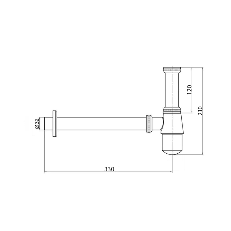 Сифон для умивальника Mixxus Siphon-01 Black 1 1/4'' (Чорний)