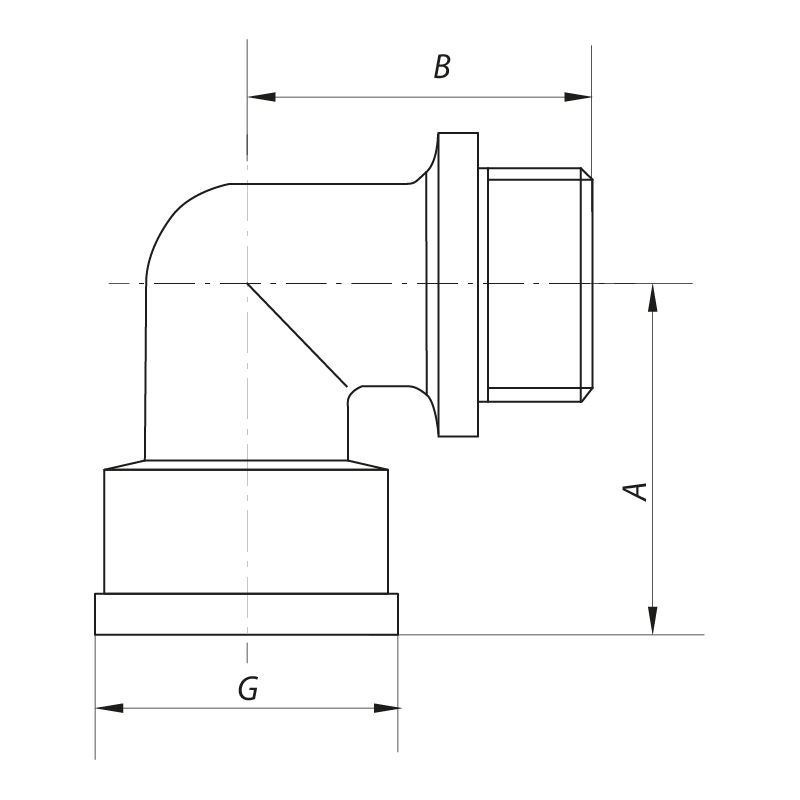 Угол 1/2'' НВ (хром) Koer KF.L06MF.CHR