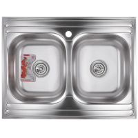 Мойка кухонная Zerix Z8060B-08-180MD Double (micro decor)