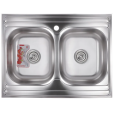 Мийка кухонна Zerix Z8060B-08-180MD Double (мікро декор)