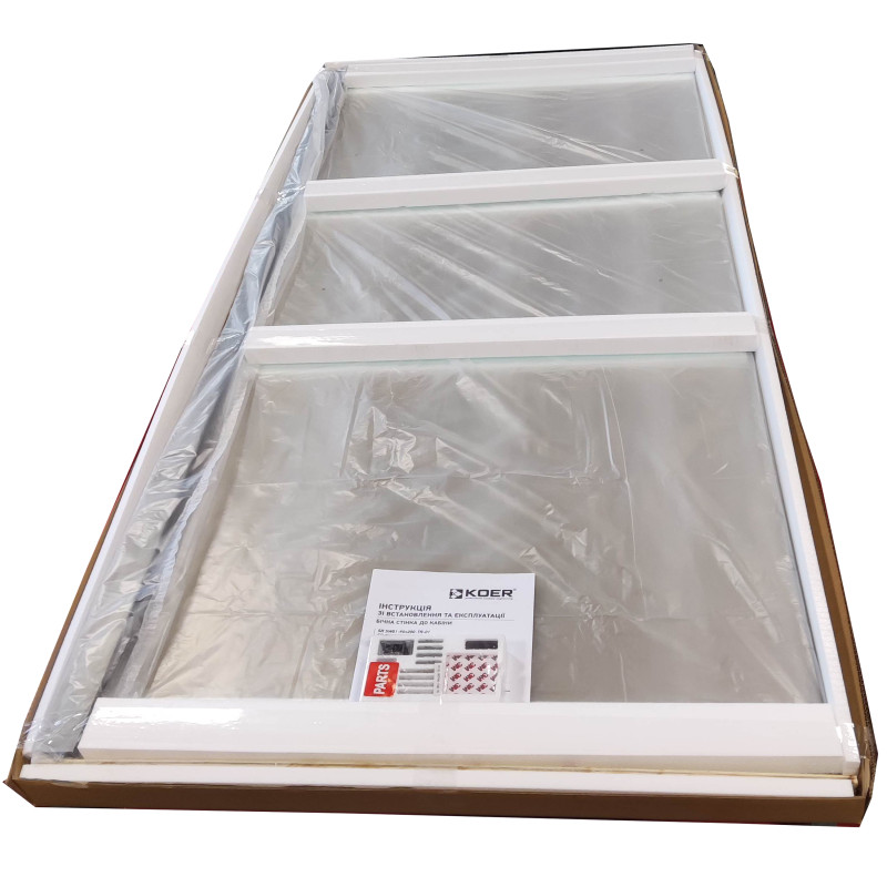 Боковая стенка для кабины Koer SR SW01-90x200-TR-07 прозрачное стекло Easy Clean 8мм, графит (KR538