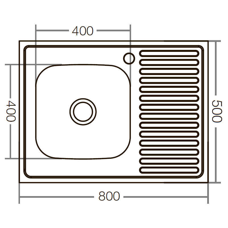 Кухонная мойка накладная ZerixZ8050L-06-160E (Satin)