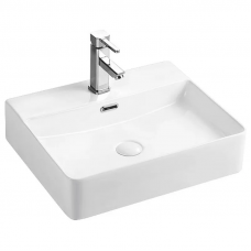 Умивальник накладний керамічний Mixxus Premium Quadro-0201 з переливом 500x420x120мм