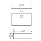 Умывальник накладной керамический Mixxus Premium Quadro-0201 с переливом 500x420x120mm