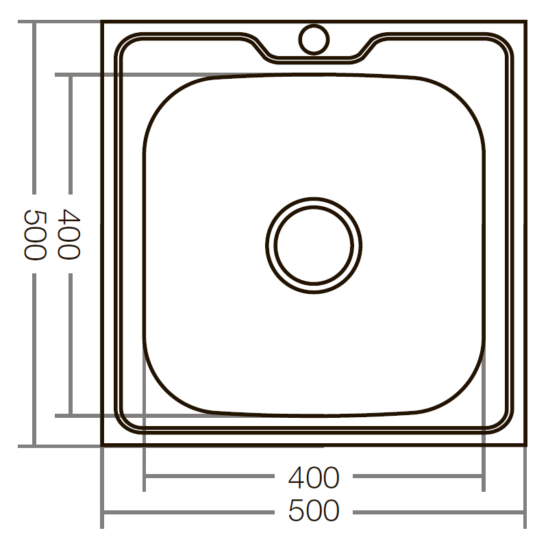 Кухонная мойка накладная ZerixZ5050-04-160E (Satin)