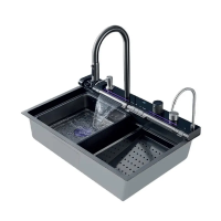 Мойка Zerix ZH7546-SET-04 DECOR Nano-Black со встроенным смесителем из нерж. стали