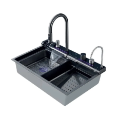 Мийка Zerix ZH7546-SET-04 DECOR Nano-Black з вбудованим змішувачем з нерж. сталі