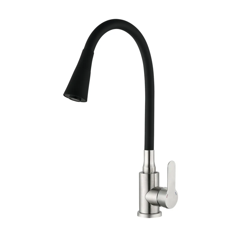 Смеситель для кухни Mixxus DAX-011 REFL.Black с силиконовым изливом