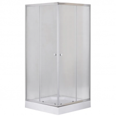 Душова кабіна з низьким піддоном Mixxus CUBIC SCT01-100x100x195-FB CHROME матове скло 4мм (MI690