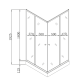 Душова кабіна з низьким піддоном Mixxus CUBIC SCT01-100x100x195-FB CHROME матове скло 4мм (MI690