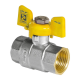 Кран шаровой KOER KR.217.G - 3/4" FF ГГМ YELLOW, ручка "бабочка" желтая