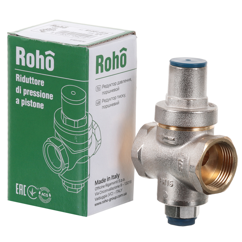 Редуктор тиску Roho R1201-050 - 1/2" ВВ, PN16 (1-5,5 бар) поршневий
