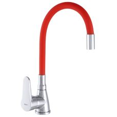 Смеситель для кухни Zerix SOP7 146 с красным гибким изливом