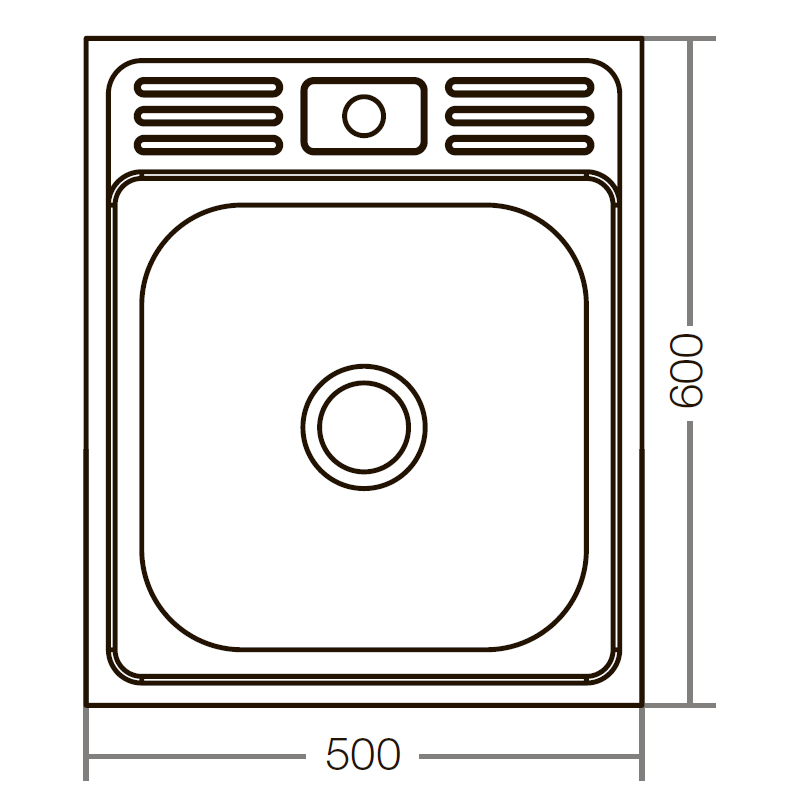 Кухонная мойка накладная ZerixZ5060-04-160E (Satin)