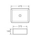 Умывальник накладной керамический Mixxus Premium Quadro-0101 475x370x140mm