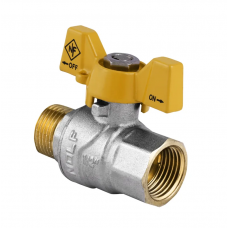 Кран кульовий Nolf NF.722 - 1/2" FM ГШМ YELLOW, ручка "метелик" жовта