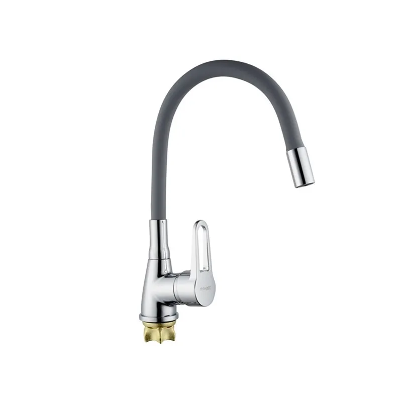 Смеситель для кухни с силиконовым изливом Champion Sop 014-045 (Nut) Refl.Grey