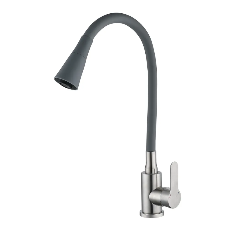 Смеситель для кухни Mixxus DAX-011 REFL.Gray с силиконовым изливом