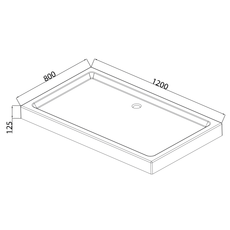 Душовий піддон з сифоном Mixxus HARD ST01-120x80x13 діаметр зливу 52 мм