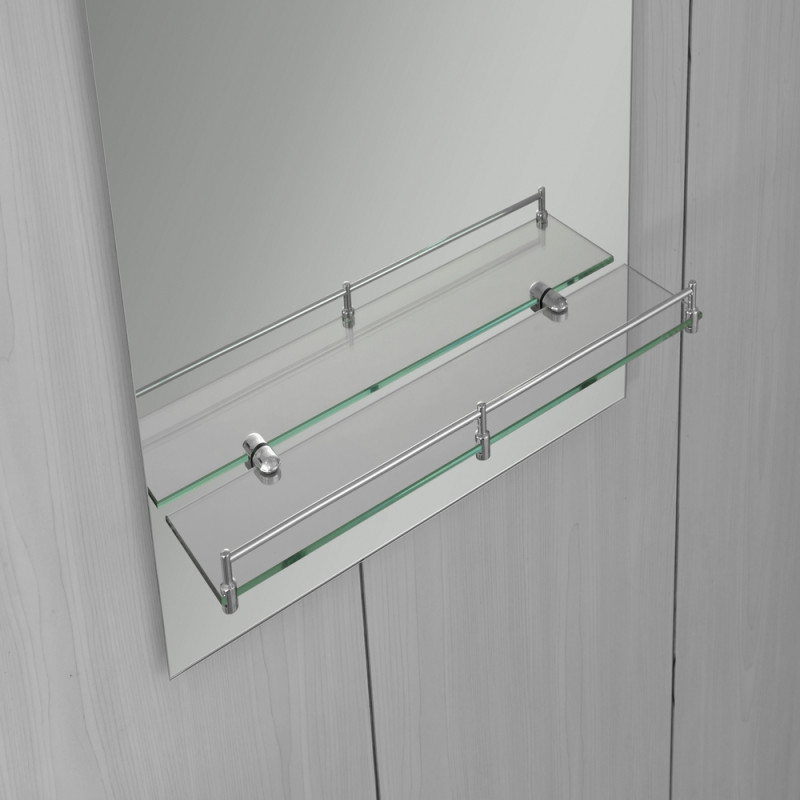 Зеркало настенное Zerix LAGUNA MRZ03-500x700x110 прямоугольное с дугообразным верхом и полкой (ZX56