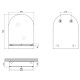 Зеркало настенное Zerix LAGUNA MRZ03-500x700x110 прямоугольное с дугообразным верхом и полкой (ZX56