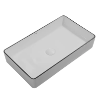Раковина накладная Mixxus Premium QUADRO-0107 EDGE BLACK 600х340х110mm