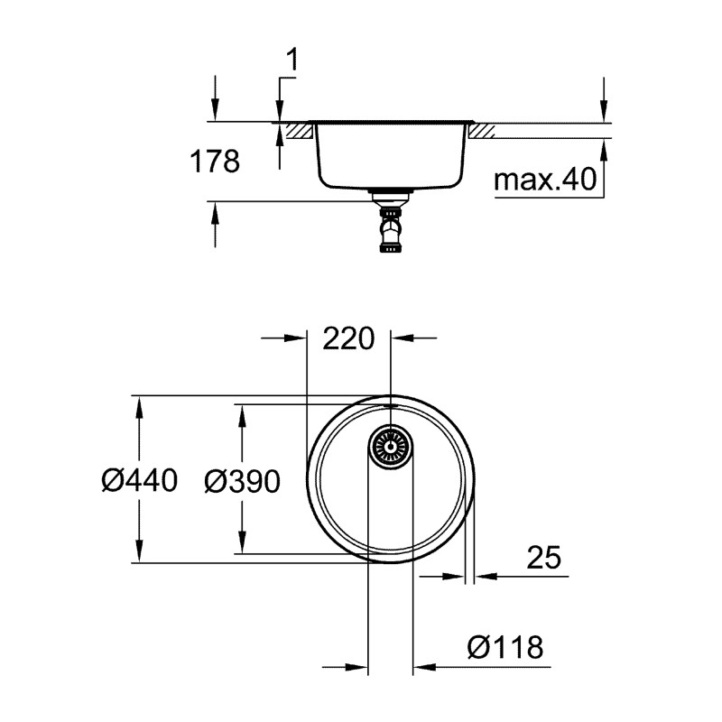 Мойка для кухни из нержавеющей стали Grohe K200