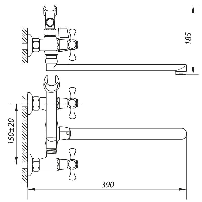 Смеситель для ванны Zerix DML 827