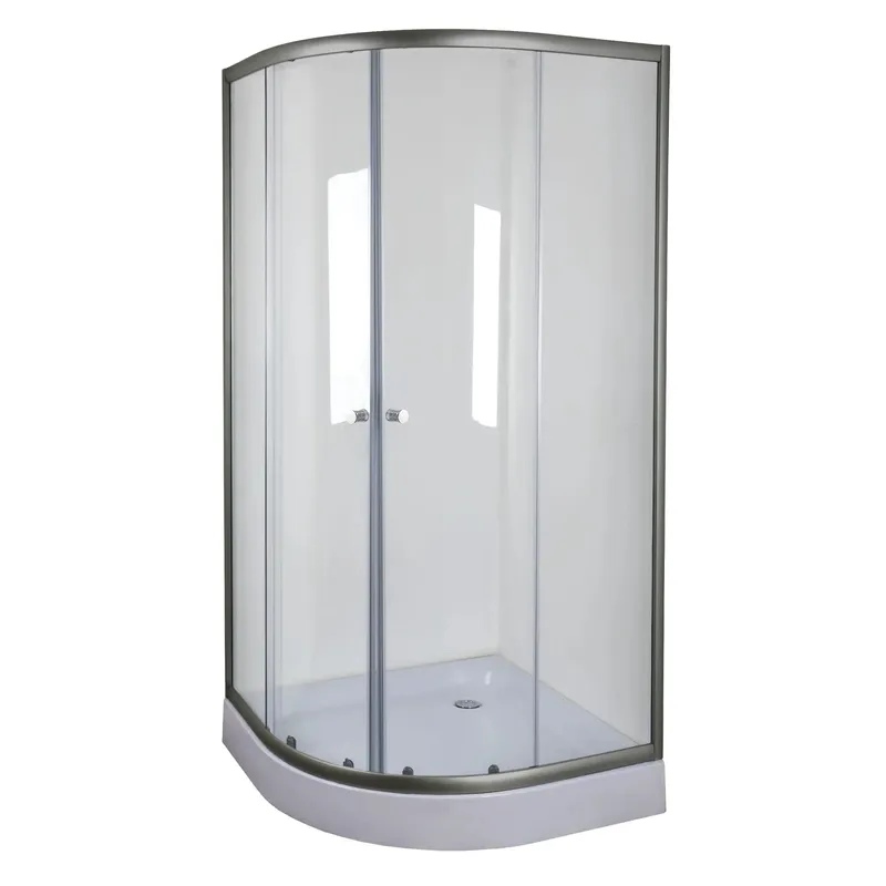 Душова кабіна без піддона Mixxus PLAIN SC01-90x90x185-TR GRAPHITE прозоре скло 4мм