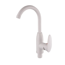 Смеситель для кухни Plamix Cezar-011-B SET White (с подводкой)