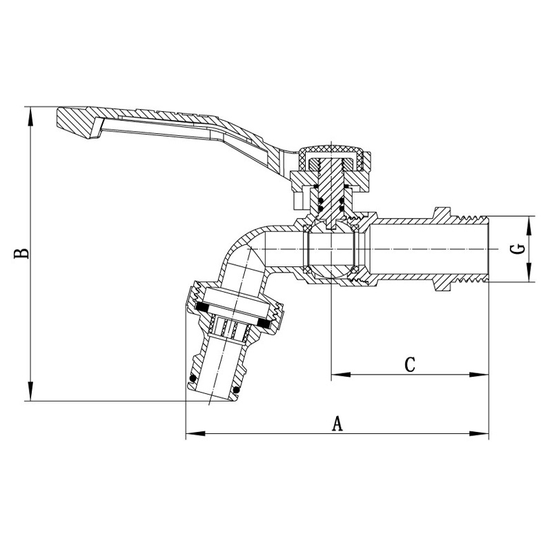 Кран полива Koer KR.247 - 1/2" с коннектором для быстрого подключения