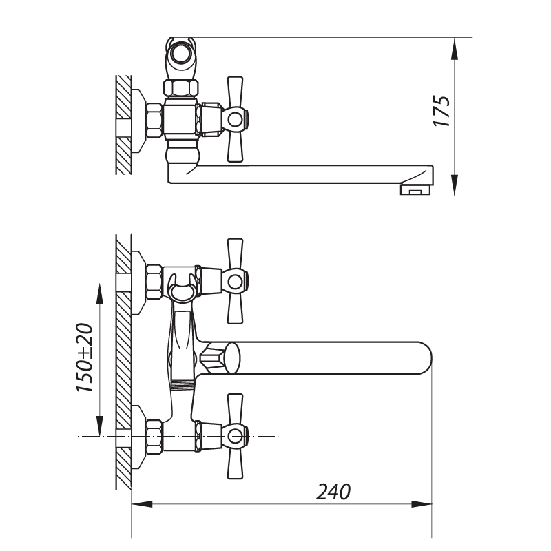 Смеситель для ванны Zerix DMT-3-B 722