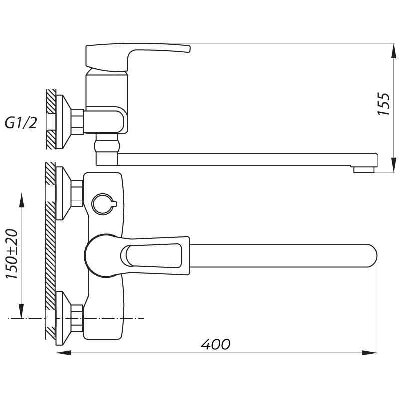 Смеситель для ванны Zerix JLB 279