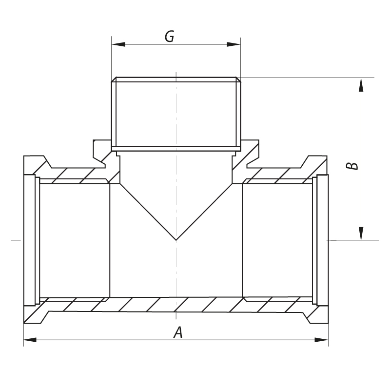 Тройник 1/2'' ВНВ Koer KF.T06FMF