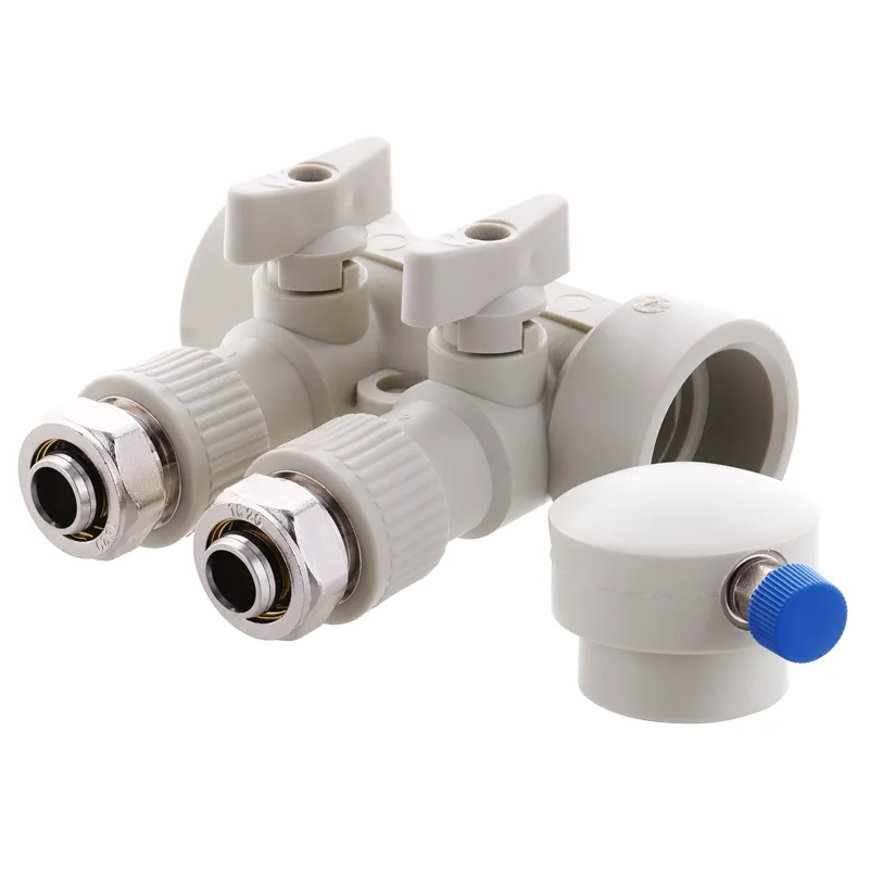 Распределительный коллектор на 2 контура с фитингом Koer K0190.PRO - 40x20 PPR