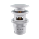 Донний клапан для умивальника з переливом Koer PW-03-03 1 1/4'' (кнопка) (Білий)
