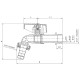 Кран садовый Roho R363-050 -1/2", ручка "бабочка" красная