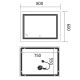 Зеркало Mixxus Premium QUADRO MR20-80x60-REVERSE (LED Touch, Anti-fog, димер)