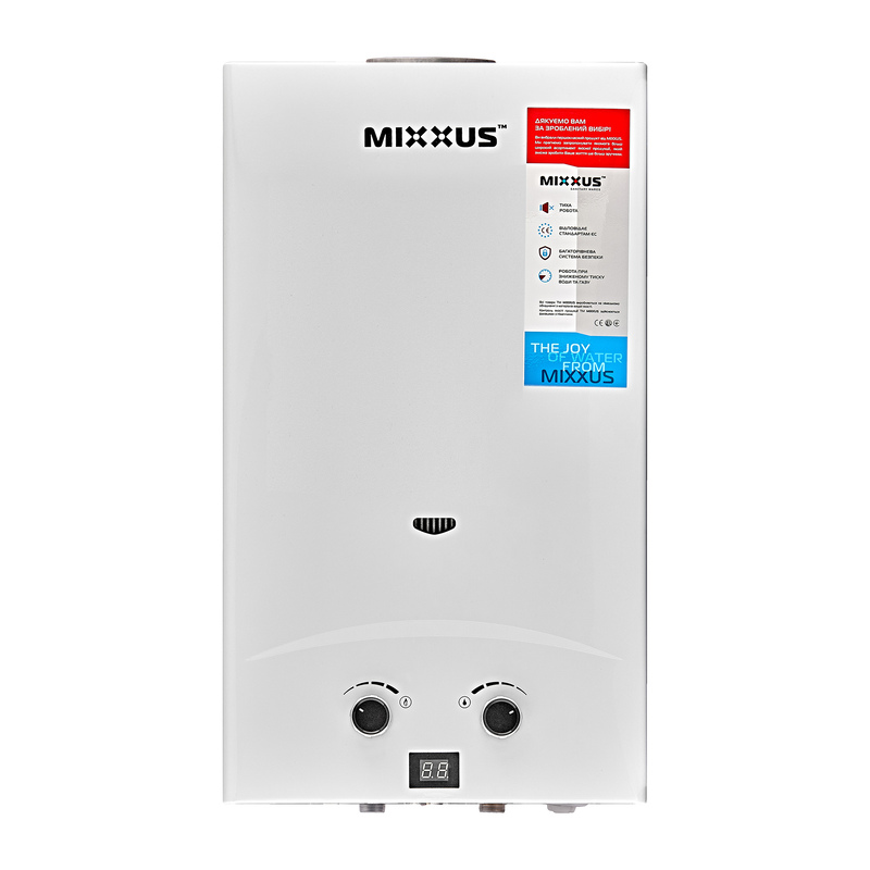 Газова колонка Mixxus GWH-0112 BASIC WHITE димохідна 12 л/хв