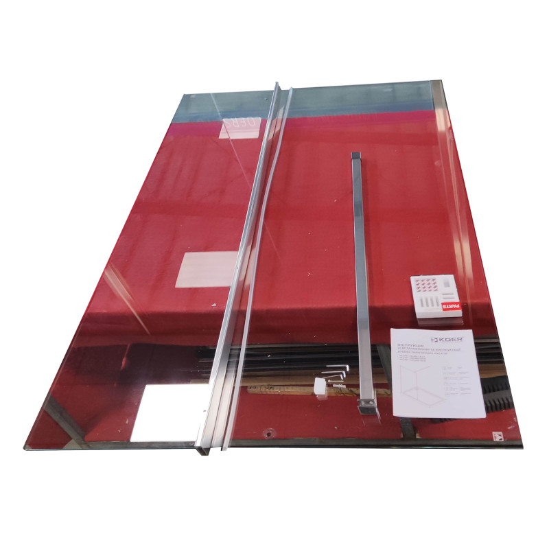 Душова перегородка Koer SR SP01-120x200-TR-01 Walk-In прозоре скло Easy Clean 8мм, хром (KR53)